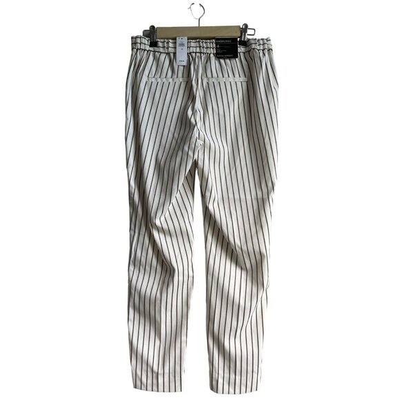 New! Banana Republic Factory Hayden White Tan Black Striped Pants Size 4 Rayon B - Picture 2 of 10